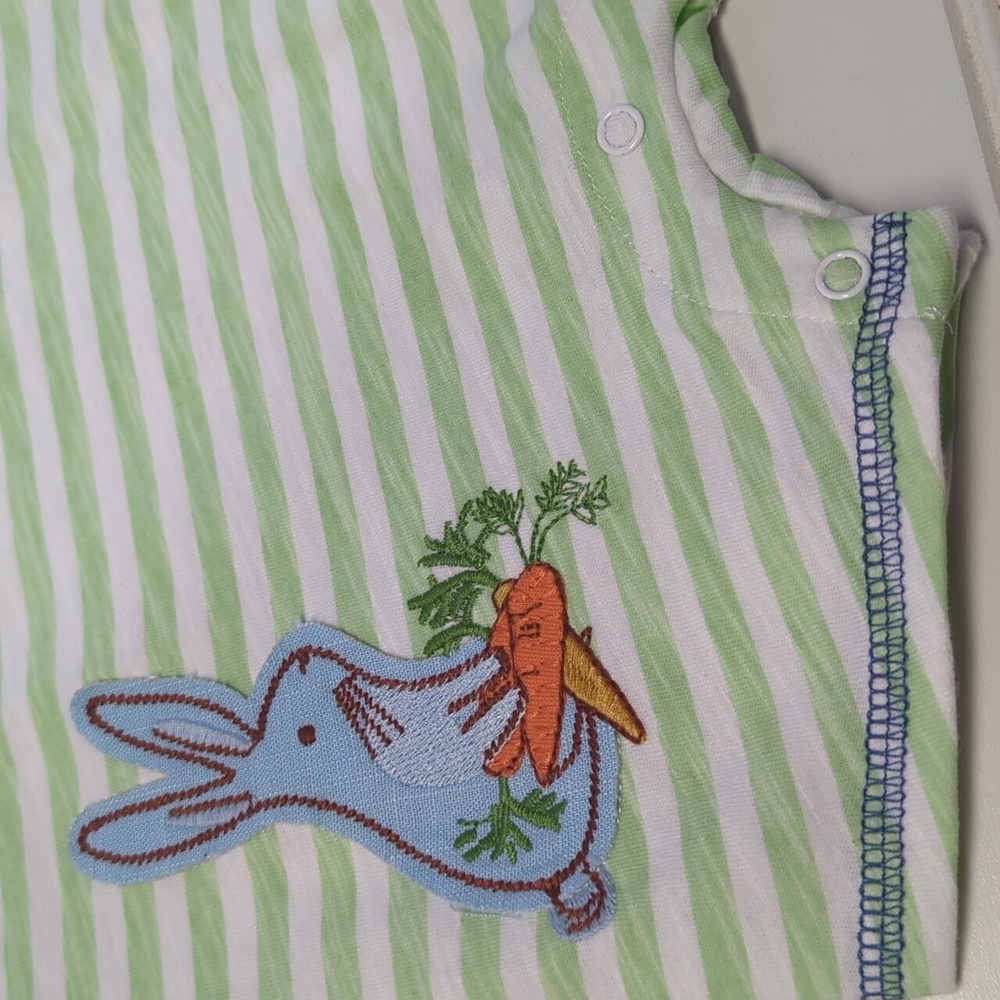 Mud Pie Green and Blue Baby Romper - Picture 4 of 7